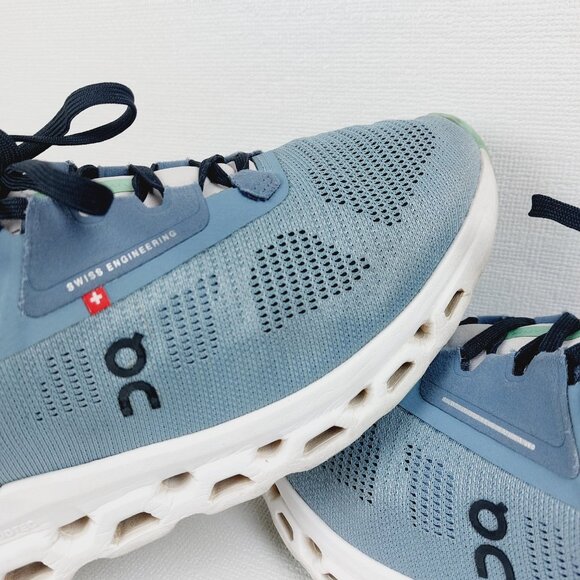 On Run Men's Wash Metal Blue Cloudstratus 3 Athletic Running Shoes Size 8.5 - Picture 7 of 15